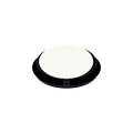 Linse mit Ring FALLING matt black von GRAU B2C, elegante LED-Leuchte mit minimalistischem Design und mattschwarzem Ringrahmen.