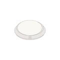 Linse mit Ring FALLING sand white von GRAU, minimalistische LED-Leuchte mit sandweißem Ringleuchten-Design und weichem Lichtschein.