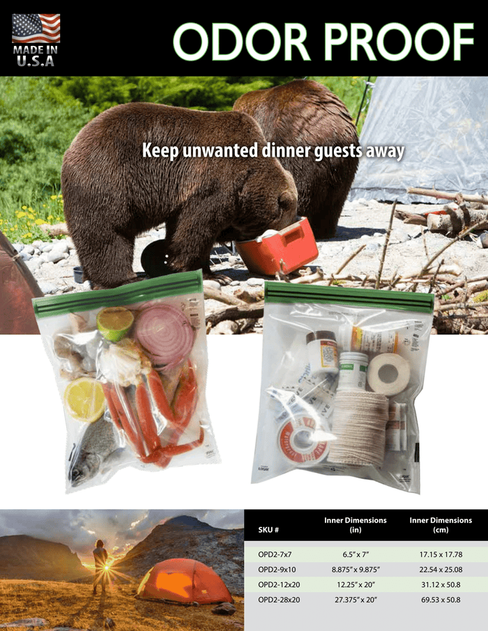 OPSAK Odor-Proof Barrier Bags 12x20 - 2 Pack sealed and packed