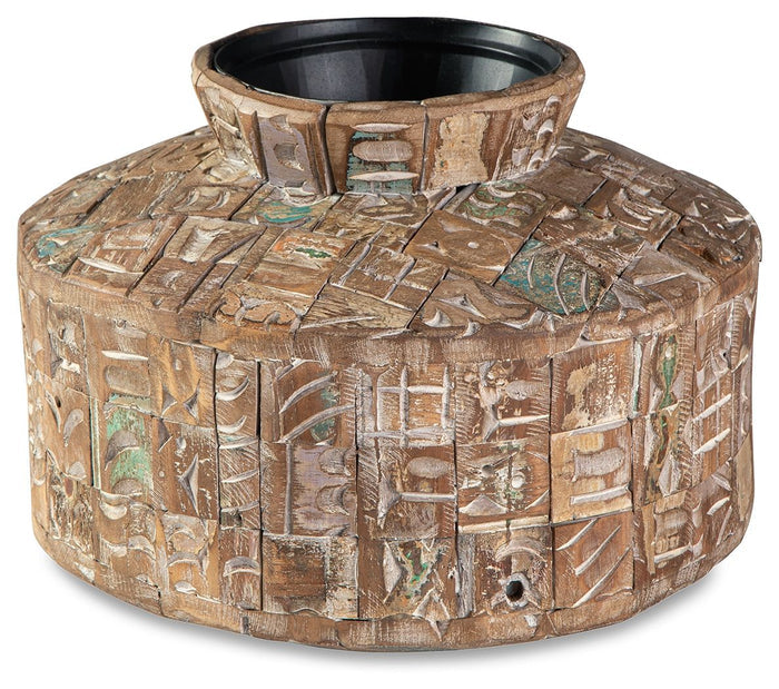 Meltland Natural / Black Vase Square