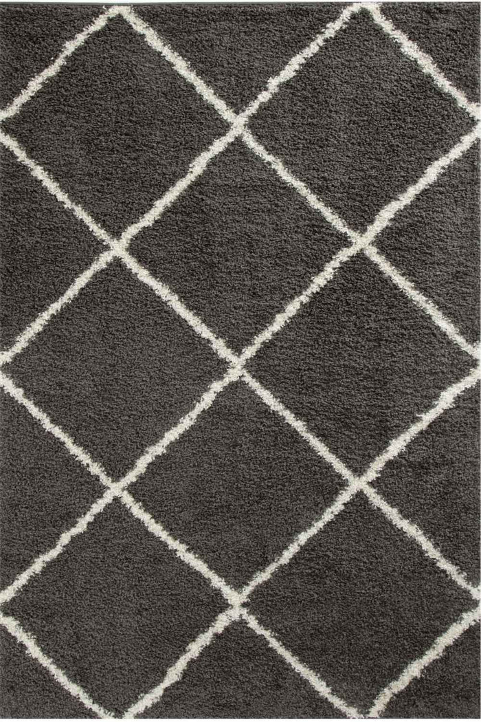 Moroccan Dark Grey Shaggy Rug | 540