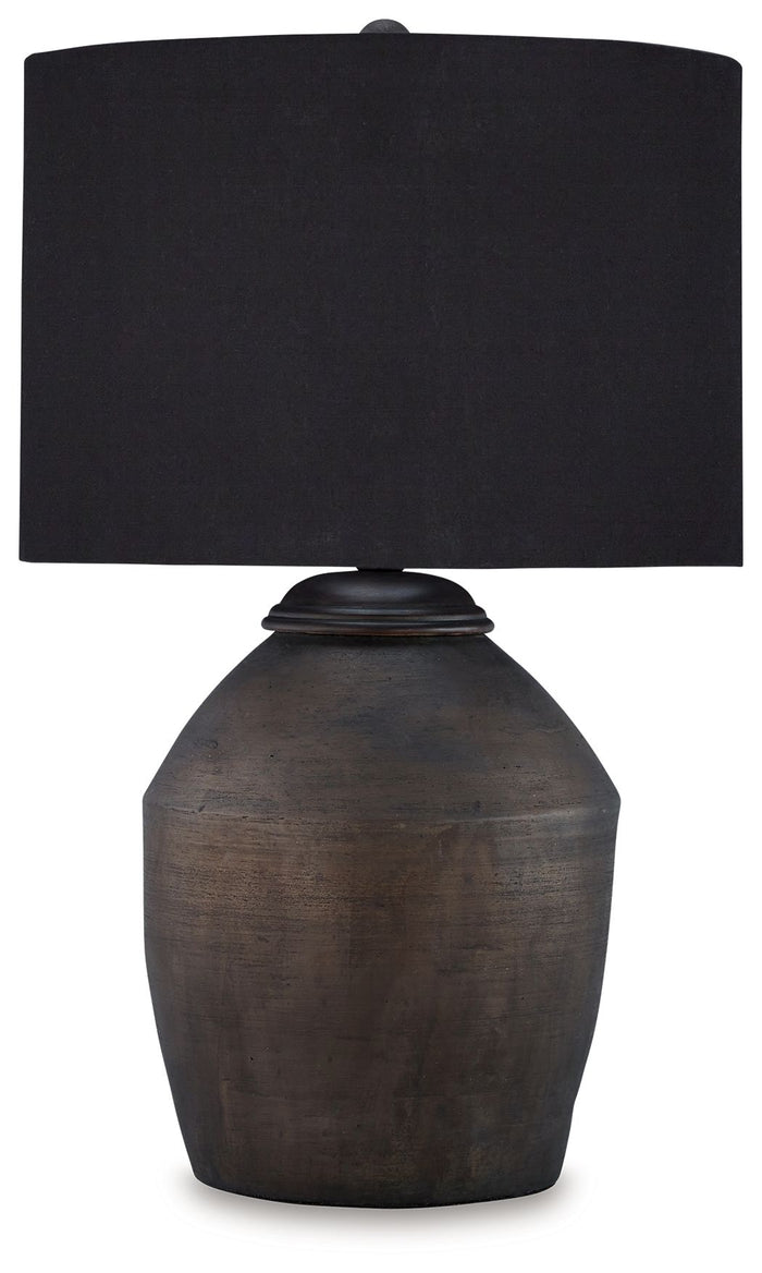 Naareman Metallic Black Terracotta Table Lamp