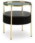 Nedman Black / Gold Finish Accent Table With Speaker