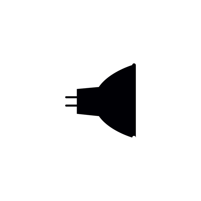 NV-HALOGENLAMPE von GRAU B2C mit klarer Glasstruktur, kompakter Form und fokussiertem Licht für modernes Lichtdesign.
