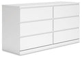 Onita White Six Drawer Dresser