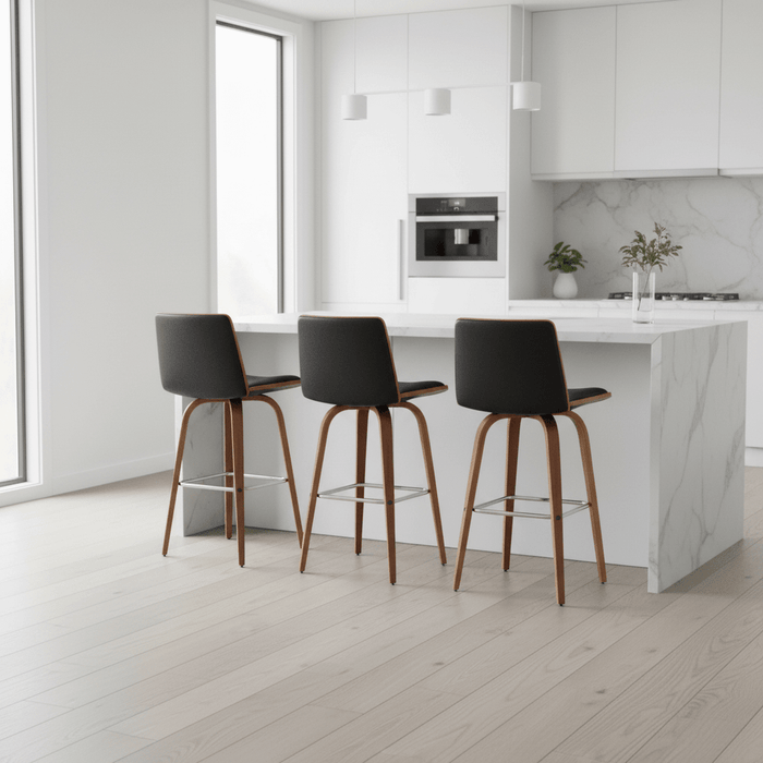 Parkar Black Leather Effect Bar Chair