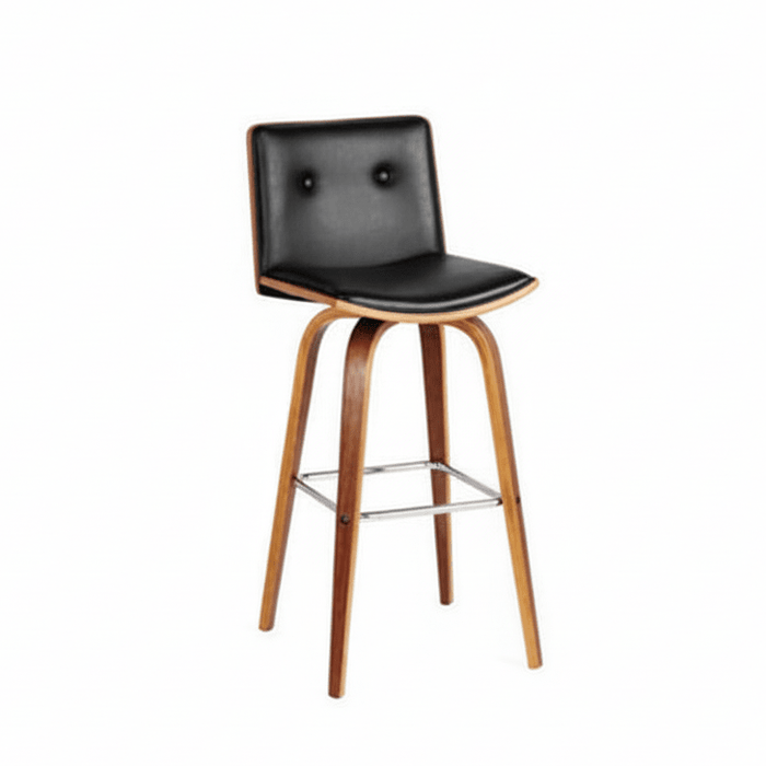 Parkar Black Leather Effect Bar Chair