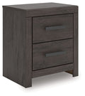 Prendonea Charcoal Two Drawer Night Stand