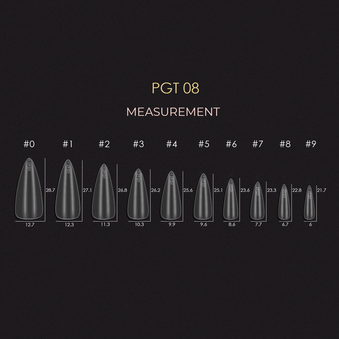 Pro Gel Tips - PGT08 Short Stiletto