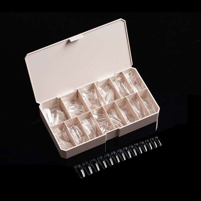 PRO-X Soft Gel Nail Tips 14 - Natural Coffin Medium