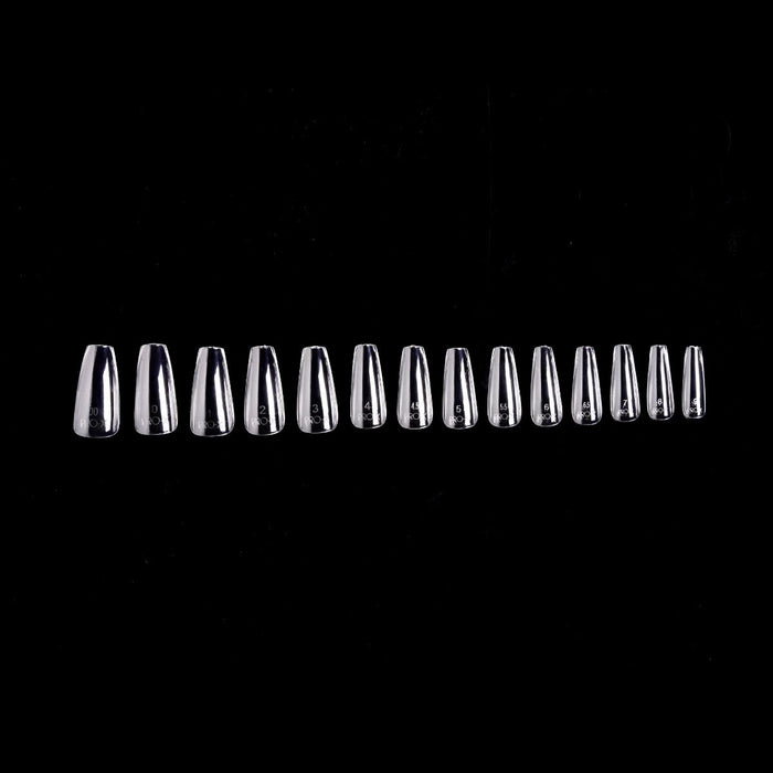PRO-X Soft Gel Nail Tips 14 - Natural Coffin Medium