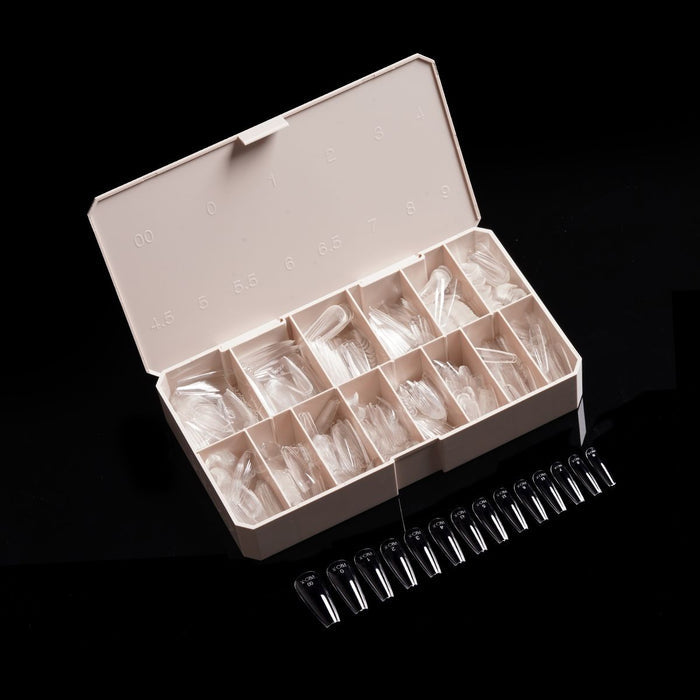 PRO-X Soft Gel Nail Tips 15 - Natural Coffin Long