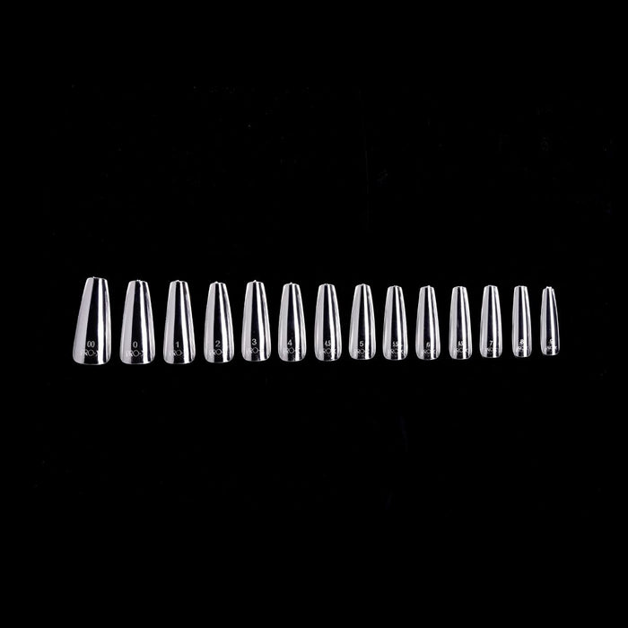 PRO-X Soft Gel Nail Tips 15 - Natural Coffin Long