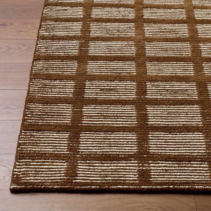 Pumoma Brown Modern Minimalist Handmade Area Rug