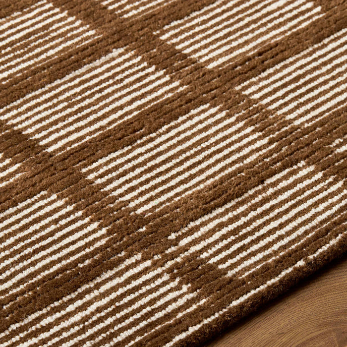 Pumoma Brown Modern Minimalist Handmade Area Rug