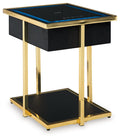Rexwell Black / Gold Finish Accent Table With Speaker