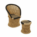 Rowan Natural And Black Chair And Stool