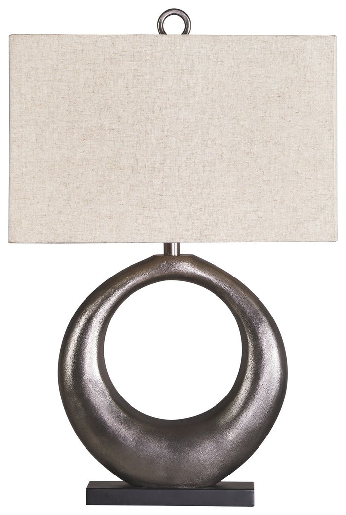 Saria Antique Silver Finish Metal Table Lamp