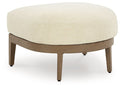 Serene Bay Dark Brown / White Ottoman With Cushion