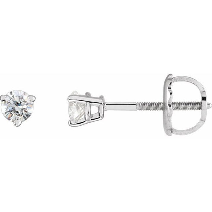 Sterling Silver .03 CTW Natural Diamond Earrings