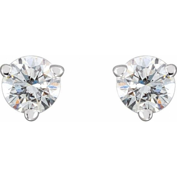 Sterling Silver .03 CTW Natural Diamond Earrings