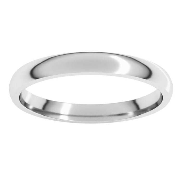 Sterling Silver 2.5 mm Lightweight Comfort-Fit Half Round Band Size 7