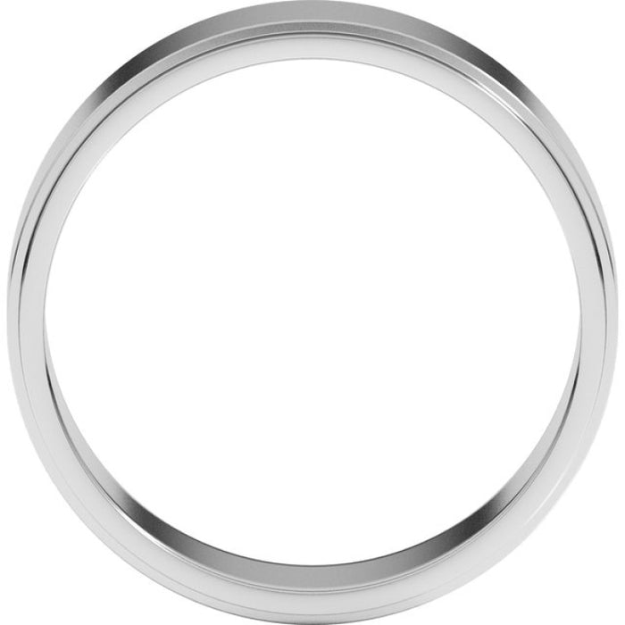 Sterling Silver 6 mm Stepped-Edge Flat Band Size 11