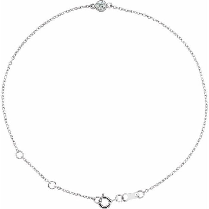 Sterling Silver Lab-Grown Diamond 6 1/2-7 1/2" Bracelet