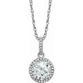 Sterling Silver Lab-Grown White Sapphire & .01 CTW Natural Diamond 18" Necklace