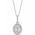 Sterling Silver Lab-Grown White Sapphire & .01 CTW Natural Diamond 18" Necklace