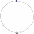 Sterling Silver Natural Amethyst Bezel-Set Solitaire 6 1/2-7 1/2" Bracelet