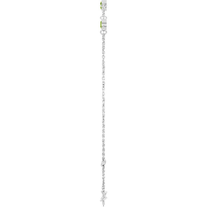 Sterling Silver Natural Peridot Bezel-Set 3-Stone 6 1/2-7 1/2" Bracelet