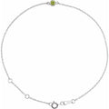 Sterling Silver Natural Peridot Bezel-Set Solitaire 6 1/2-7 1/2" Bracelet