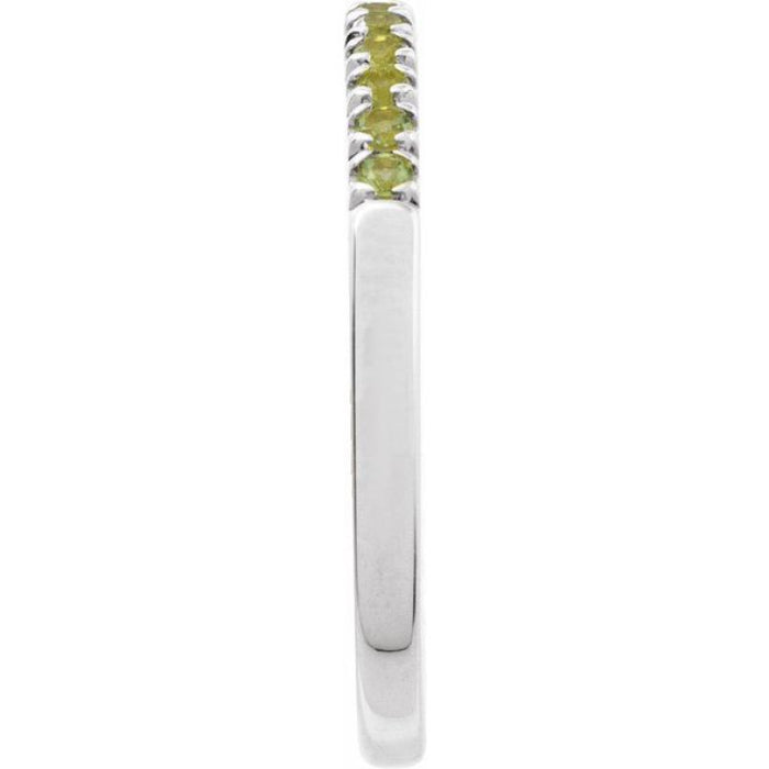 Sterling Silver Natural Peridot Stackable Ring