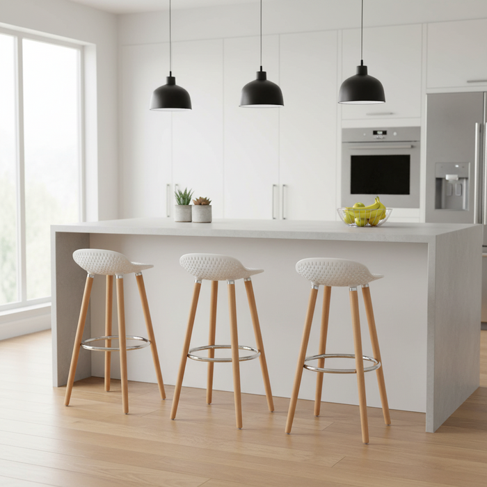 Stockholm Matte White Bar Stool