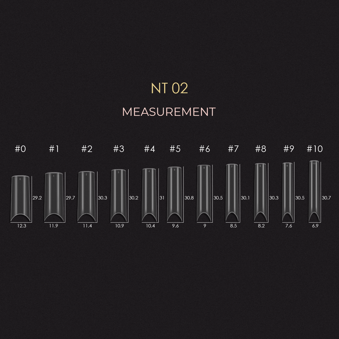 Straight Nail Tips - NT02 Long Square (Clear)