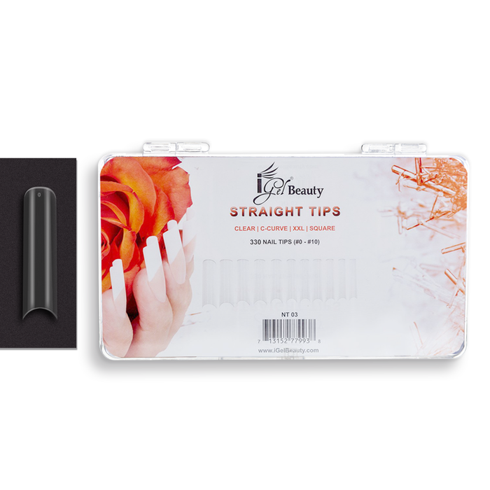 Straight Nail Tips - NT03 XXL Square (Clear)