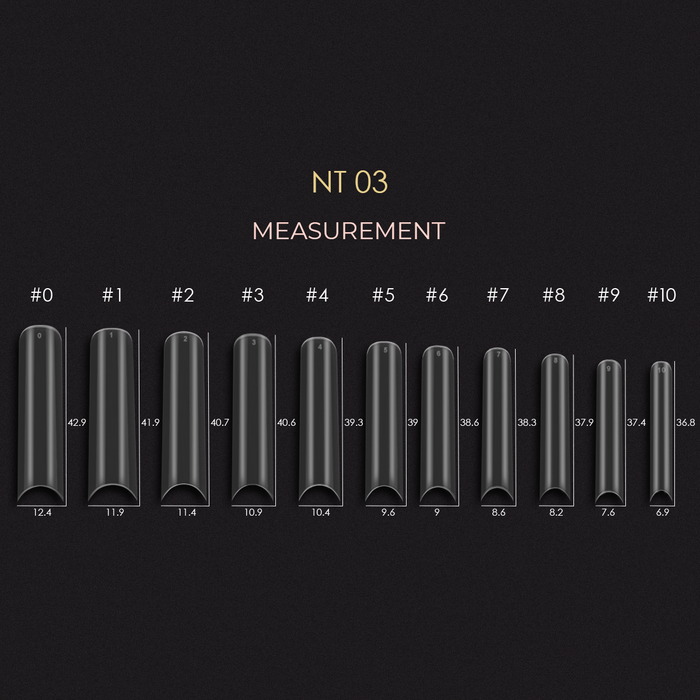 Straight Nail Tips - NT03 XXL Square (Clear)