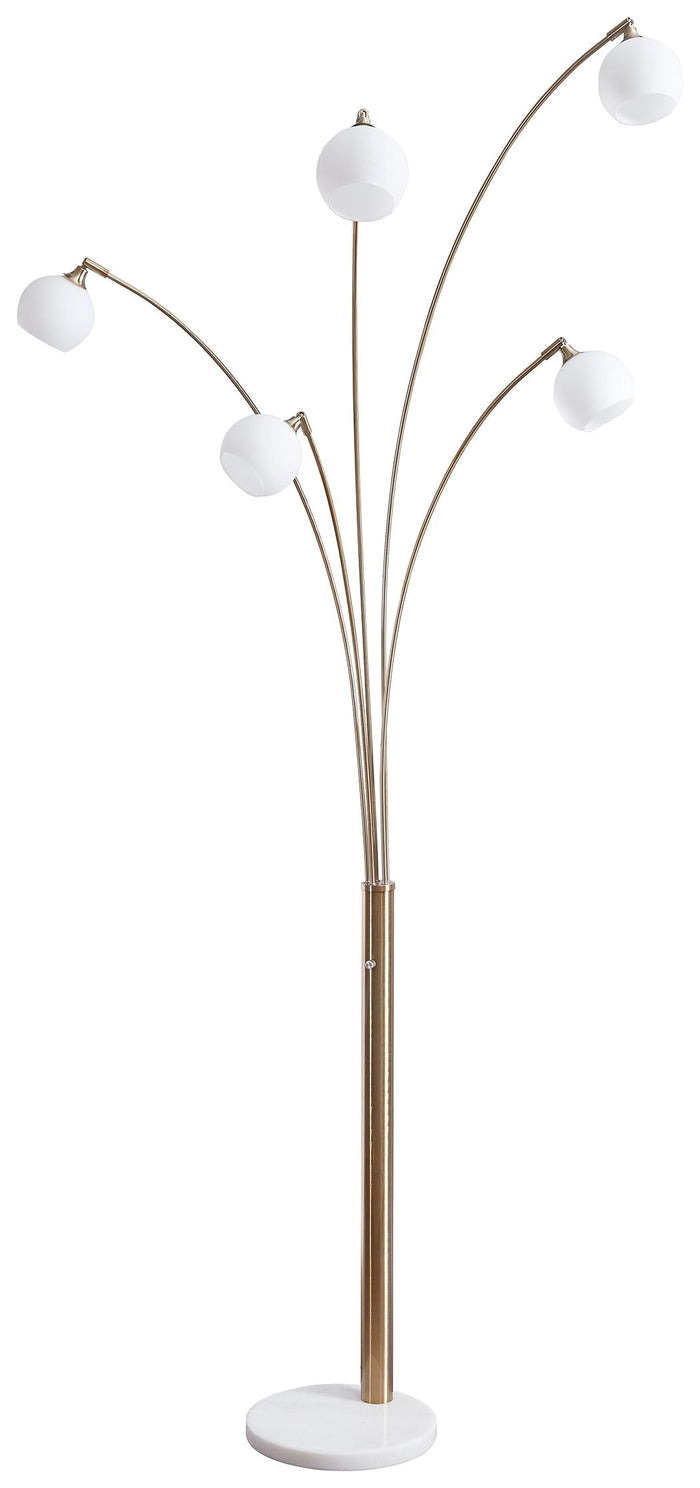 Taliya Champagne / White Metal Arc Lamp