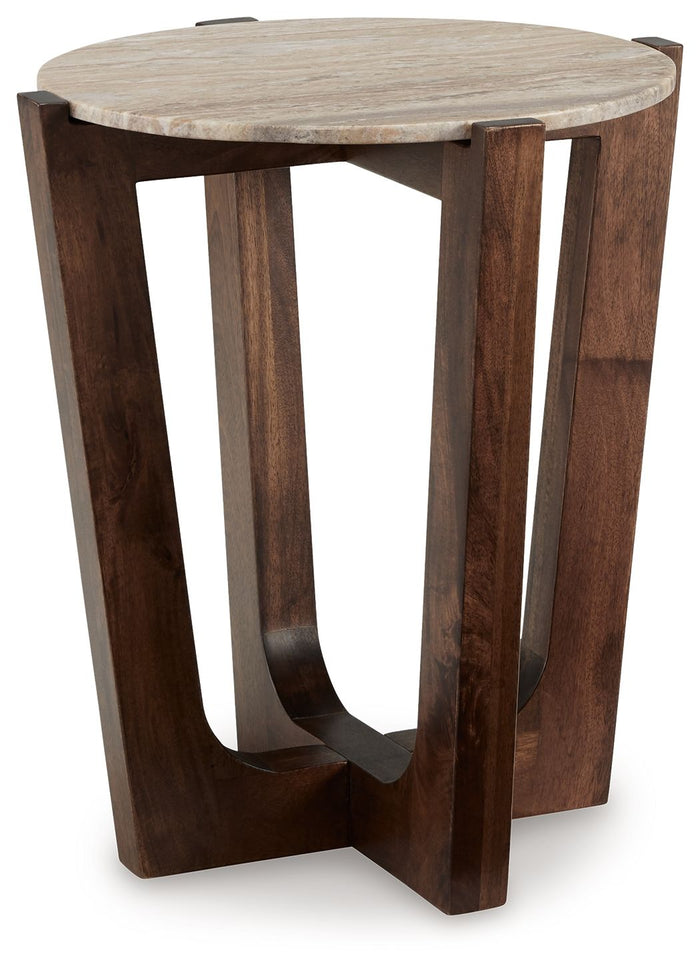 Tanidore Warm Brown Round End Table