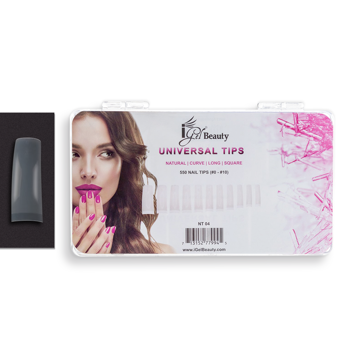 Universal Nail Tips - NT04 Long Square (Natural)