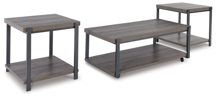 Wilmaden Gray / Black Occasional Table Set