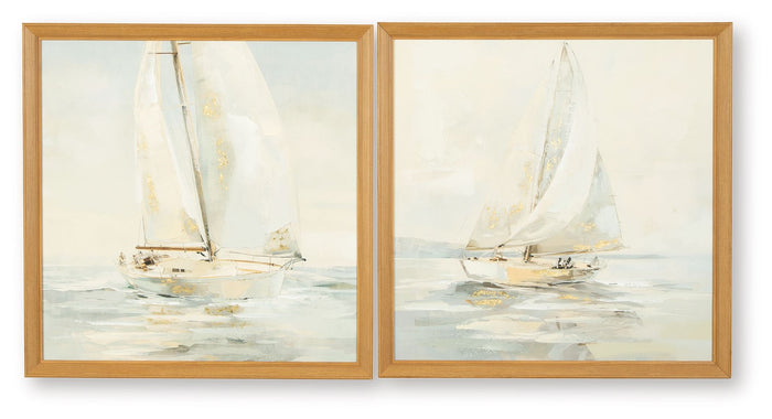 Winbrook Gray / Tan / Gold Finish Wall Art Set